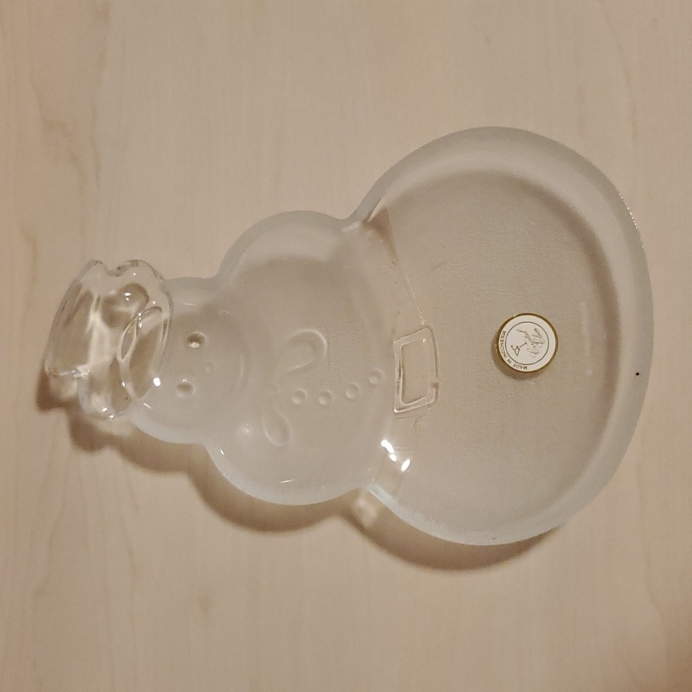 Crystal Clear Snowman Candy Dish